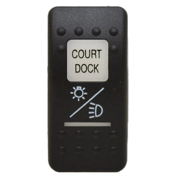 Carling Boat Rocker Switch Cover - COURT DOCK Black Actuator
