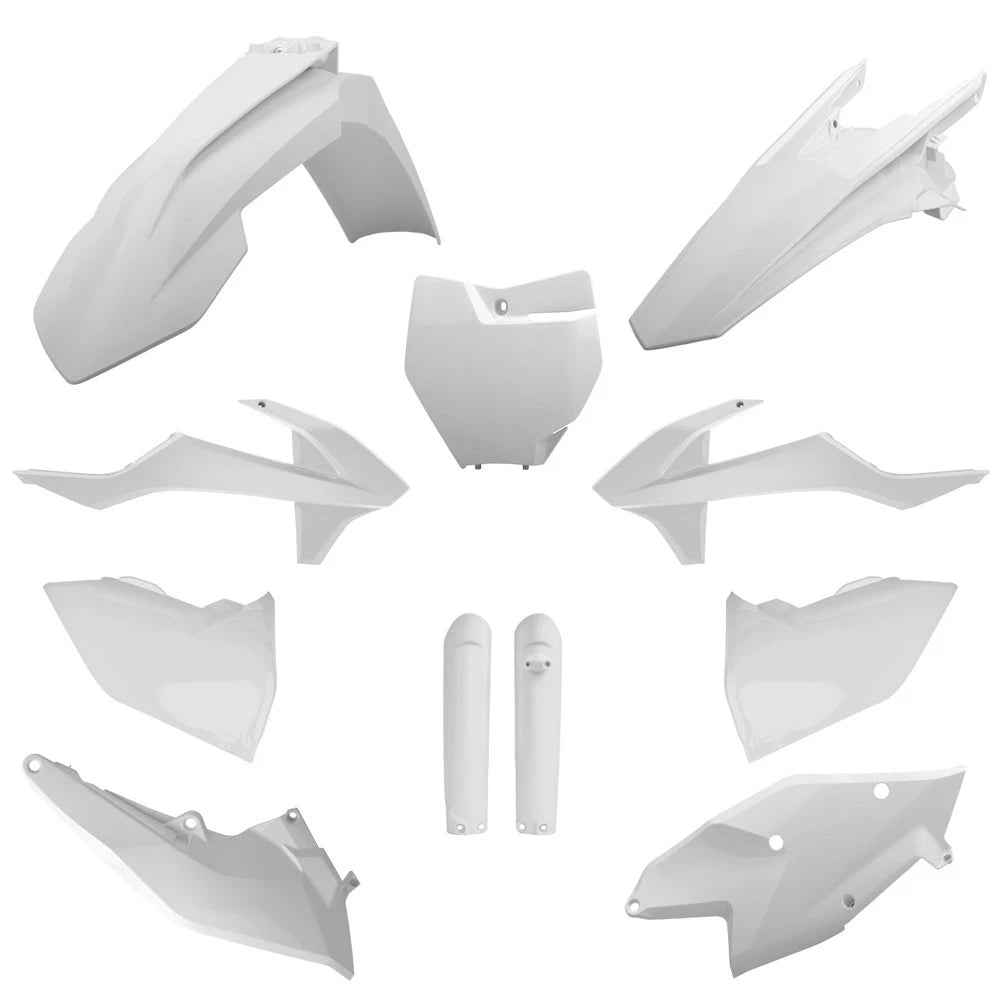 POLISPORT PLASTIC KIT + FORK GUARDS KTM SX250 2017-2018, WHITE