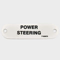 Carver Boat Power Steering Label 7160975 - 2 3/4 Inch White Plastic