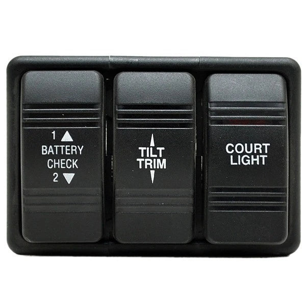 Lund Boat Rocker Switch Panel - 3 3/8 X 2 1/4 Inch Black