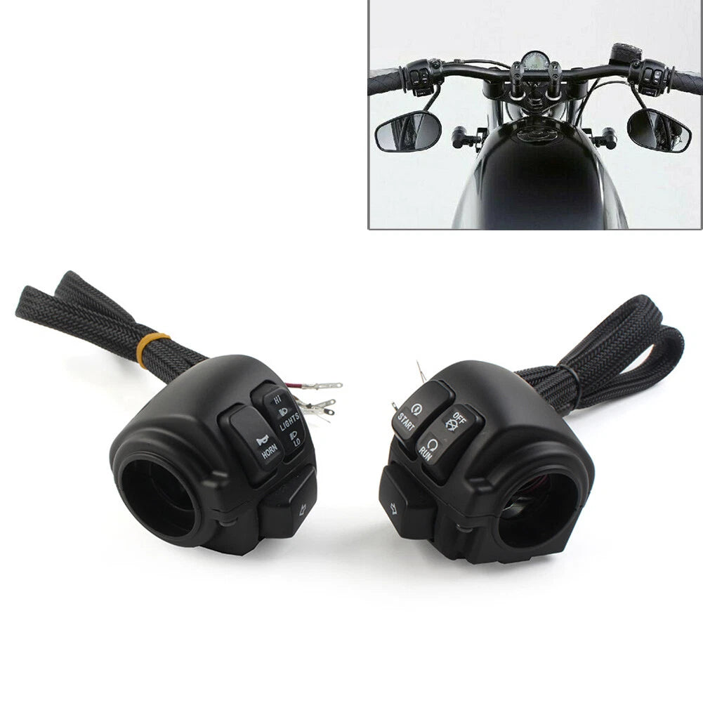 US Black Motor Handlebar Control Switches+Wirin G Harness for Harley Dyna Vrod
