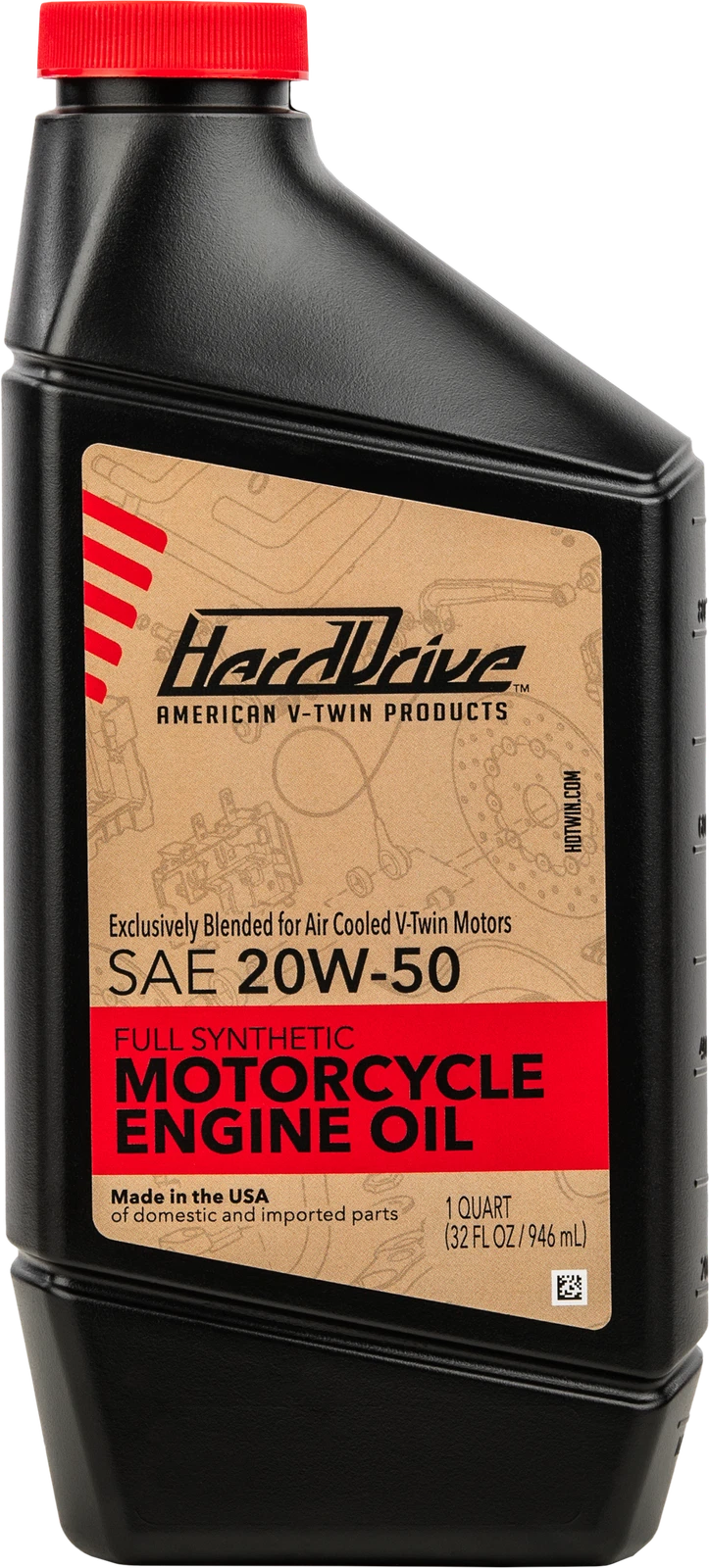 HARDDRIVE Full Synthetic 20W-50 Engine Oil for Harley Davidson V-Twin 1984-2024