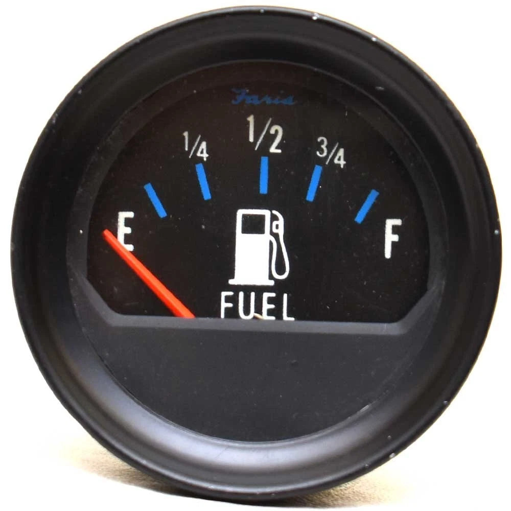 Faria Boat Fuel - Gas Gauge - 2 Inch Black Blue