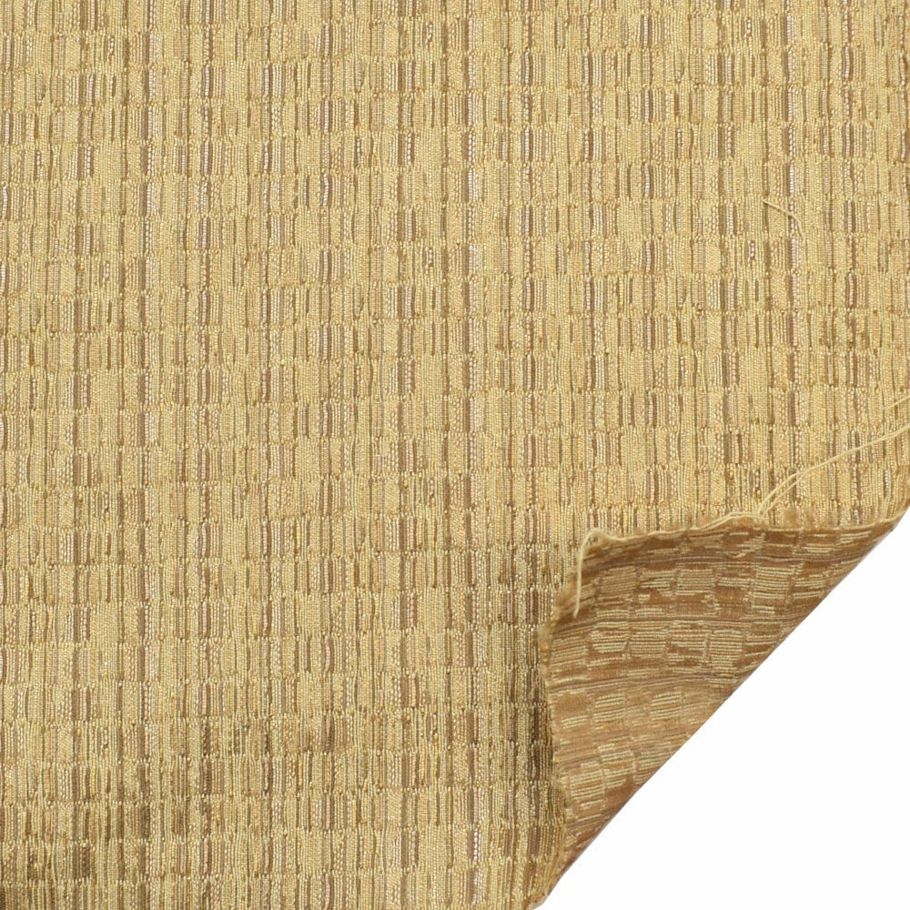 Boat Basketweave Pattern Fabric - Woven Metallic Beige 55 Inch (YD)