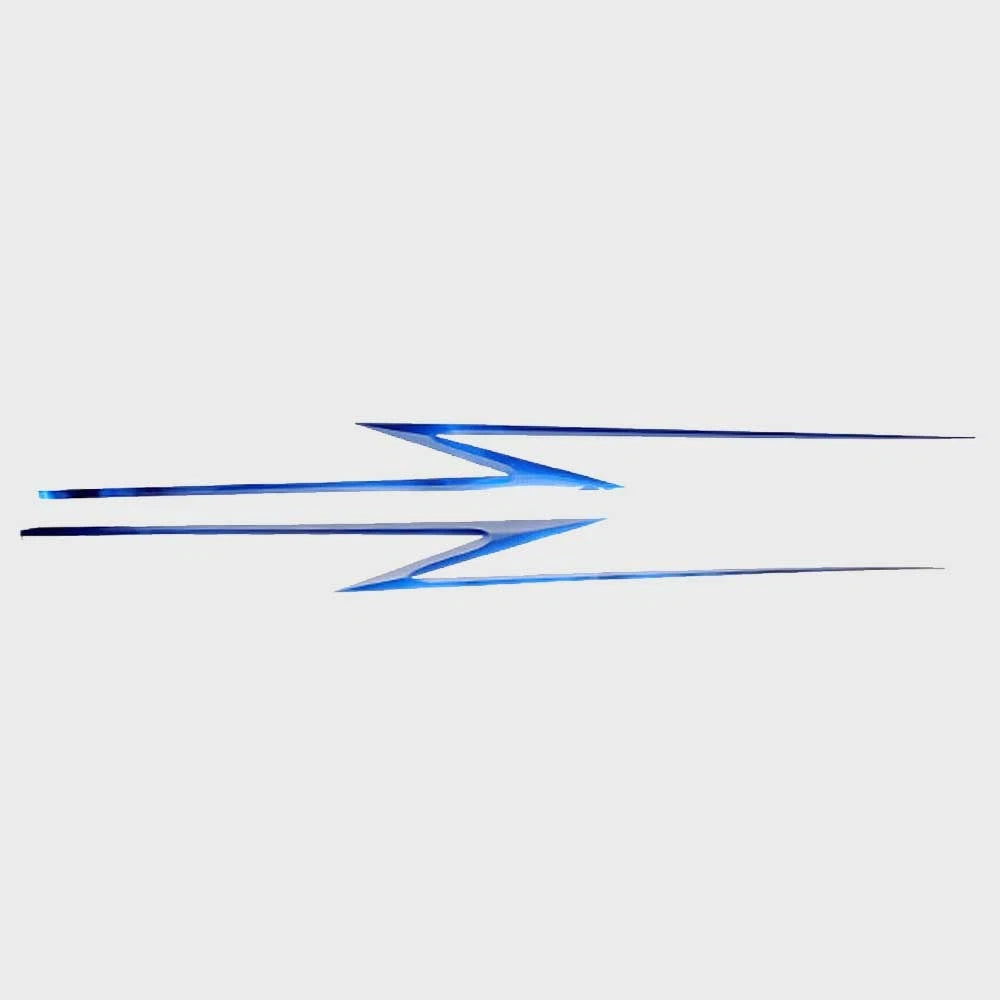 US Marine Boat Hull Graphic Decals - Blue Stickers (set of 2)