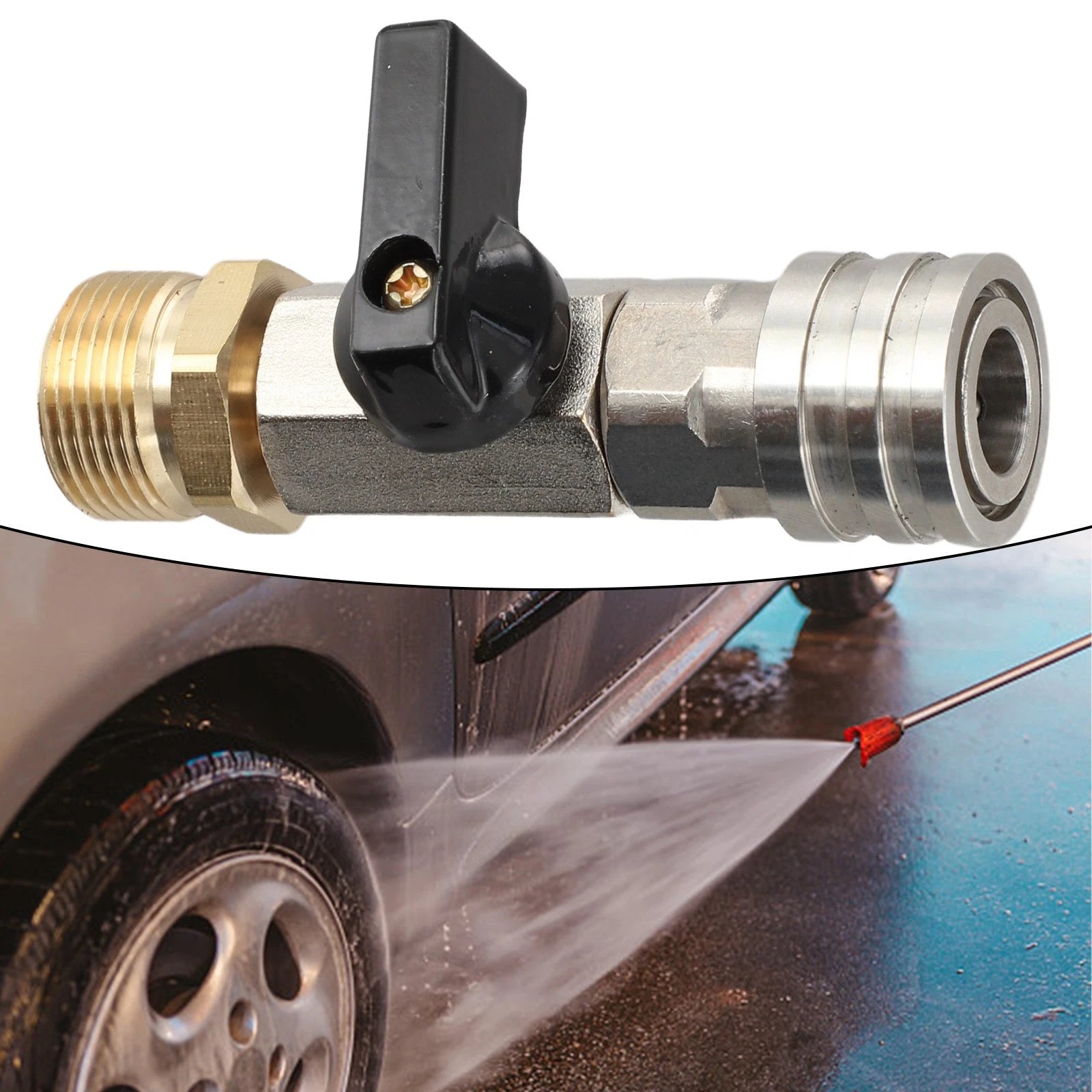 Pressure Washer Ball Valve with Copper and Stainless Steel Construction