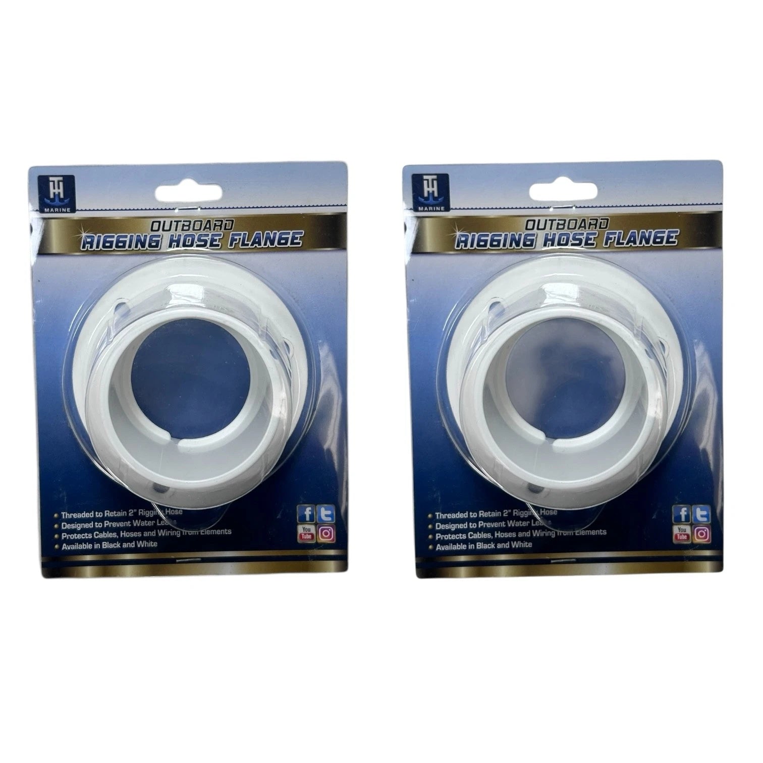 TH Marine RF-2-DP, Outboard Rigging Hose Flange - 2 Pack