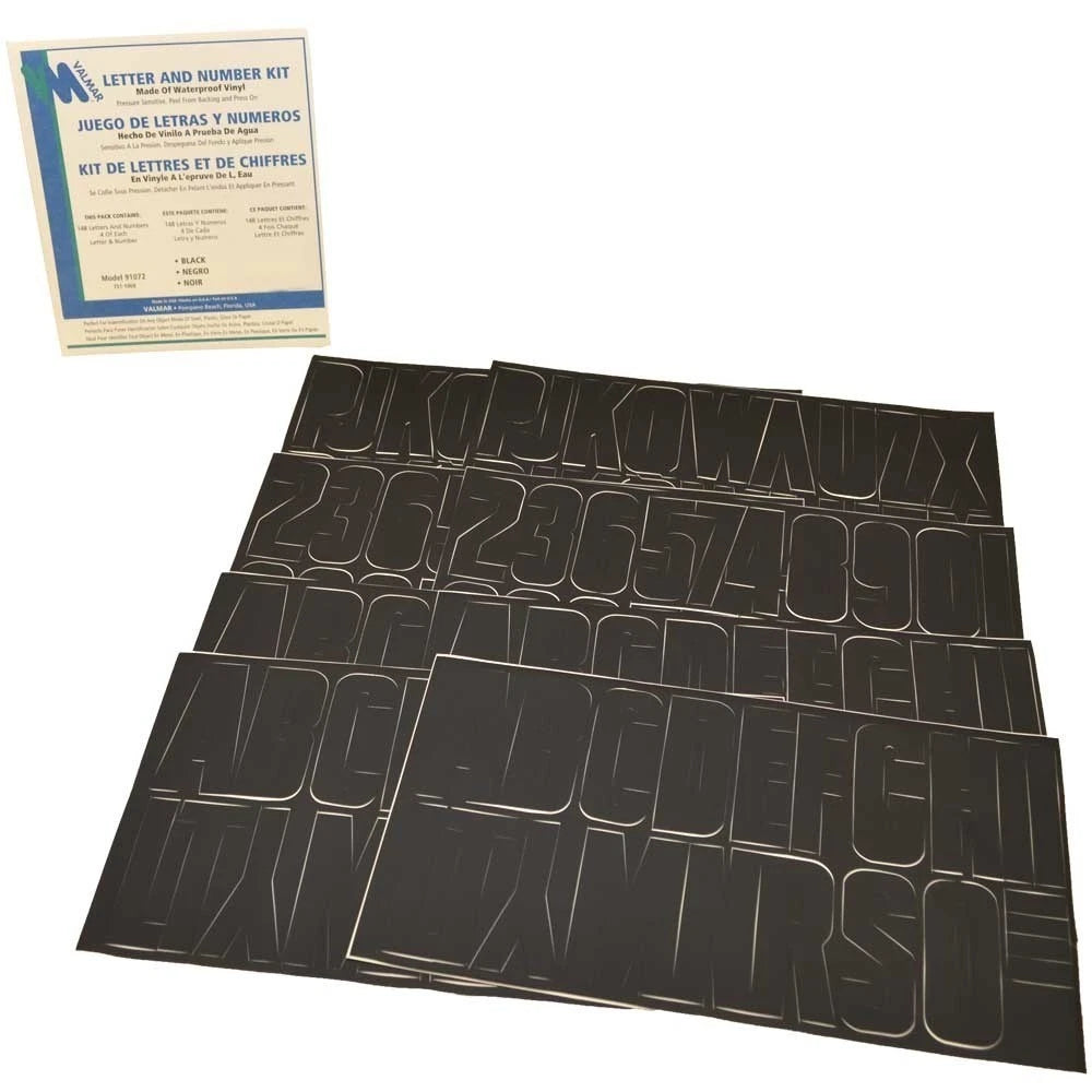 Boat Registration Decals 91072 - ID Stickers 3 Inch Black (kit)
