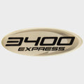Pursuit Boat Raised Emblem Decal - 3400 Express Silver Sticker