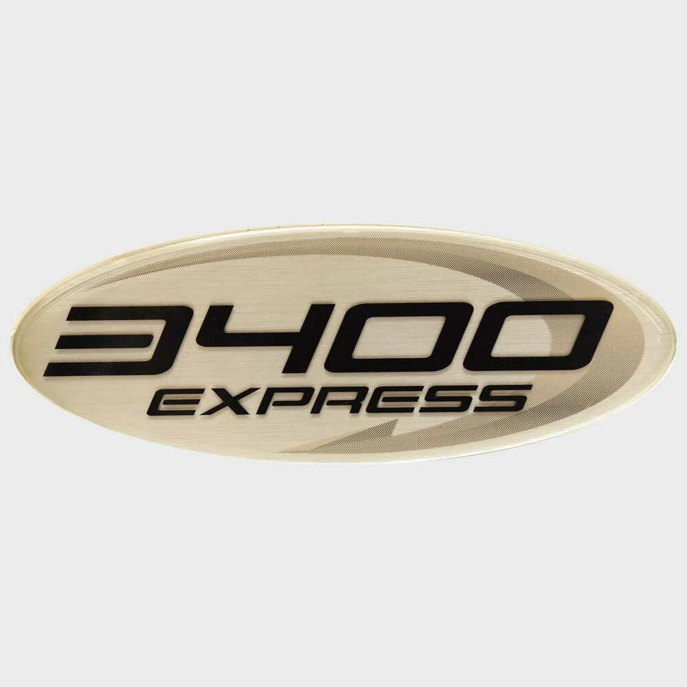 Pursuit Boat Raised Emblem Decal - 3400 Express Silver Sticker