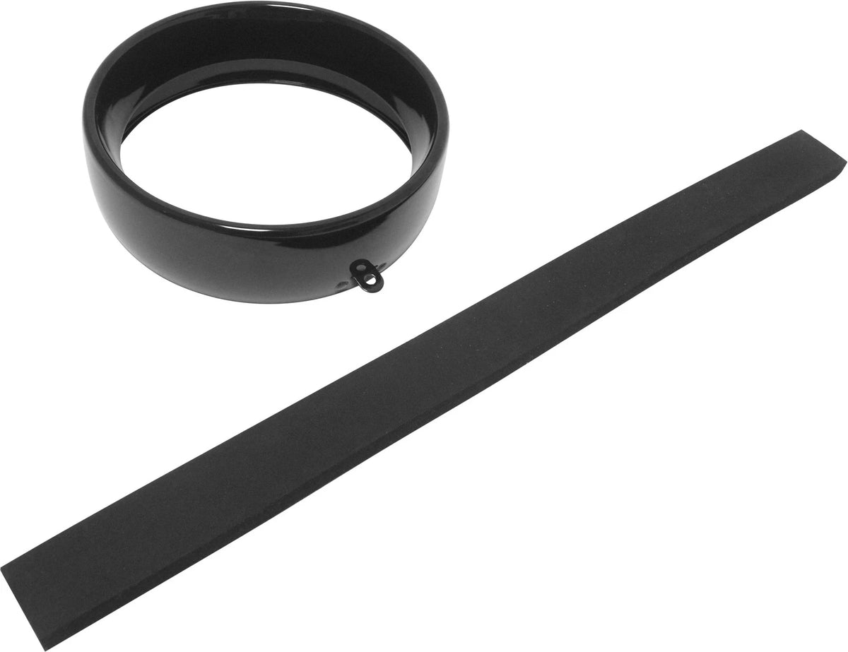 HARDDRIVE Frenched Headlight Trim Ring Black 5 3/4 Tab Style for Harley-Davidso N