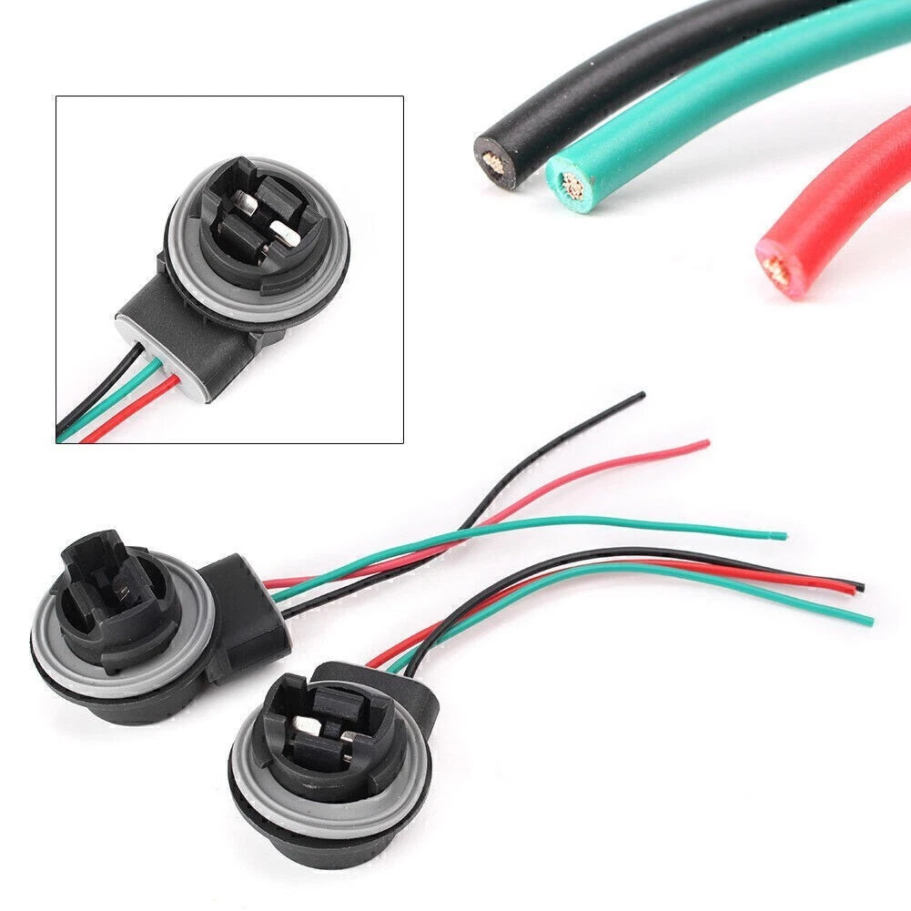 3157 3357 LED Brake Turn Signal Light Socket Harness Wire Adapter Plug Connector