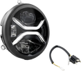 KOSO 7" Zenith LED Headlight with H4 Plug Fits Harley Davidson FLH & FLD Models