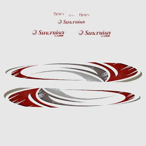 Lowe Pontoon Boat Decal 137768-01 - Suncruiser Bimini Red (kit)