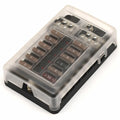 Bluewater Boat Fuse Black - Black - Clear 12 Position with Cover