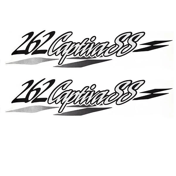 Rinker Boat Brand Decal 218533 - Captiva SS 262 Silver - Black (pair)