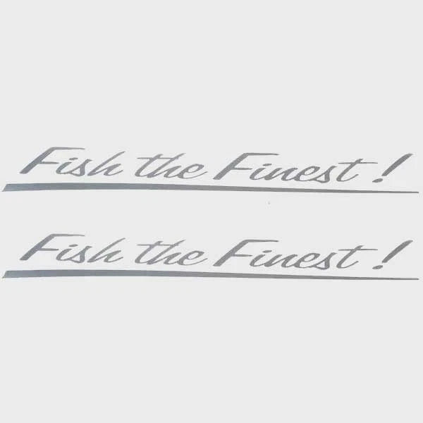 Tracker Boat Decals - Fish the Finest Gray Stickers (pair)