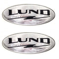 Lund Boat Seat Logo Emblems 1986277 - Iron on 5 X 2 Inch Silver (pair)