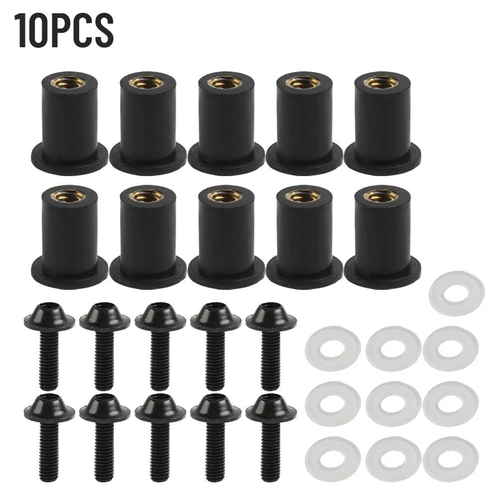 Windscreen Bolt M5x16mm Screws Set M5 Rubber Nuts Motorcycle Windscreen Bolt