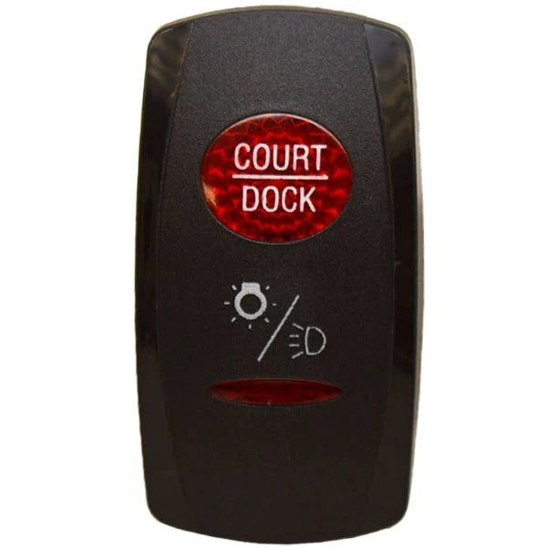 Carling Boat Rocker Switch Cover - Court - Dock Black Plastic Actuator