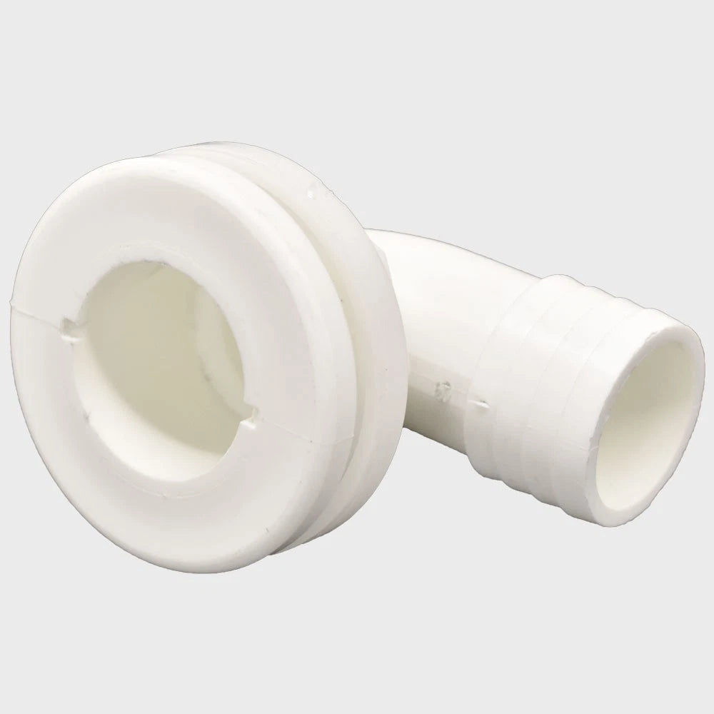 Marine East Boat Angled Thru Hull PLA1302W - 90 Deg 1 1/2 Inch Plastic