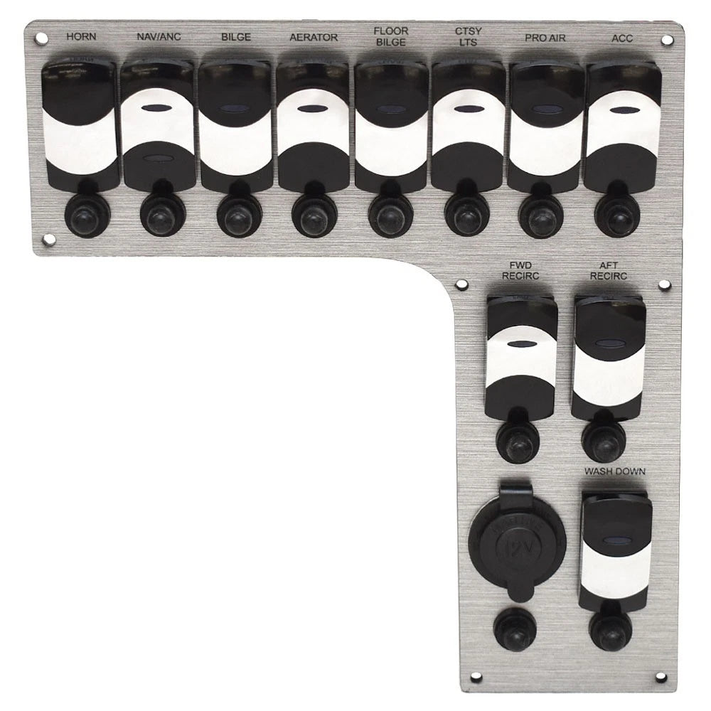 Blue Wave 2400 Pure Bay Boat Switch Panel MD009134 - Gray Brushed