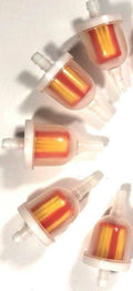 5 X UNIVERSAL MOTORCYCLE MINI SMALL ENGINE INLINE CARB FUEL GAS FILTER 1/4" 6MM