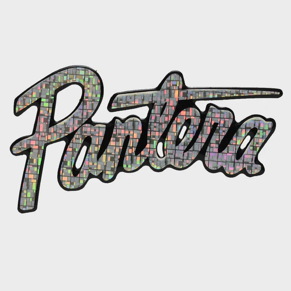 Bass CAT Boat Emblem Sticker Decal - Pantera Silver Holo Vinyl