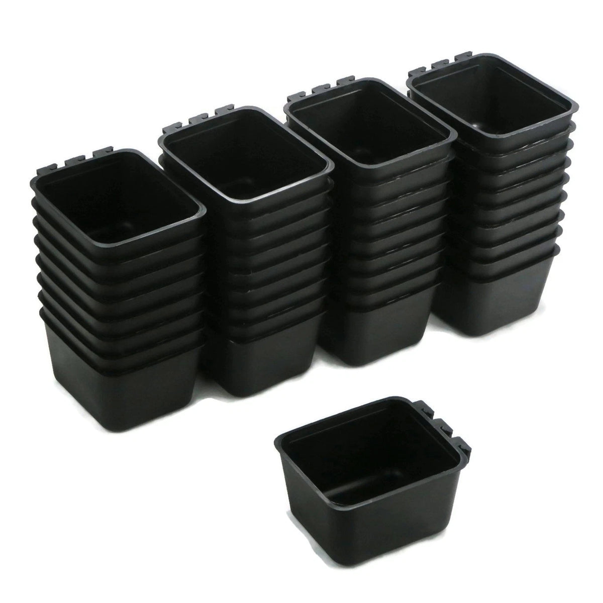 36-Pack - Black Cage Bowls Made of Durable Plastic for Farm Animals and Pets