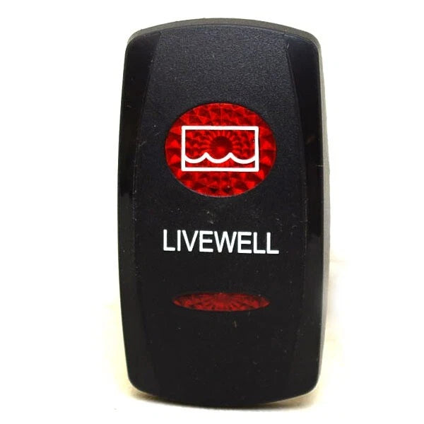 Carling Boat Rocker Switch Cover - Livewell Black Plastic Actuator