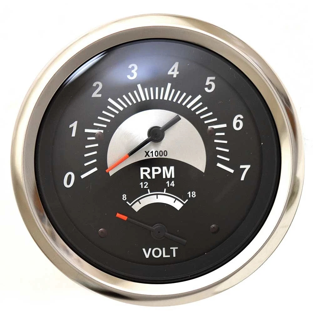 Veethree Boat Multi-Function Gauge 69074F - Black Sterling 3 1/4 Inch
