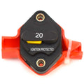 Marine Boat Circuit Breaker - 20 Amp Panel Mount with Red Boot