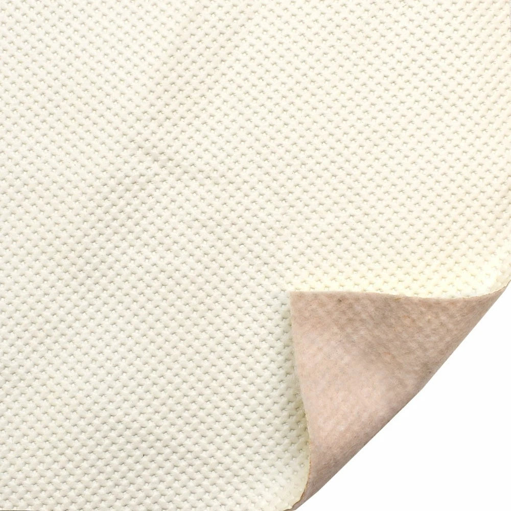 Boat Fuzzy Back Vinyl - Faux Perforated Off White 54 Inch (YD)
