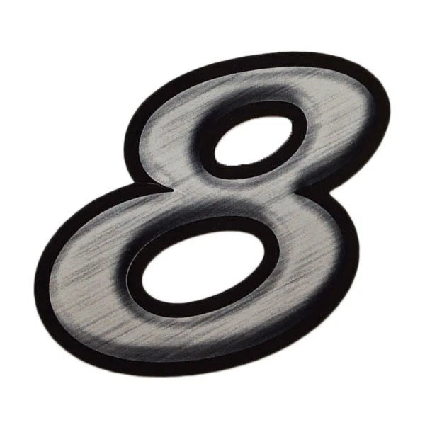 Rinker Boat Number Decal - 8 Gray - Black Sticker