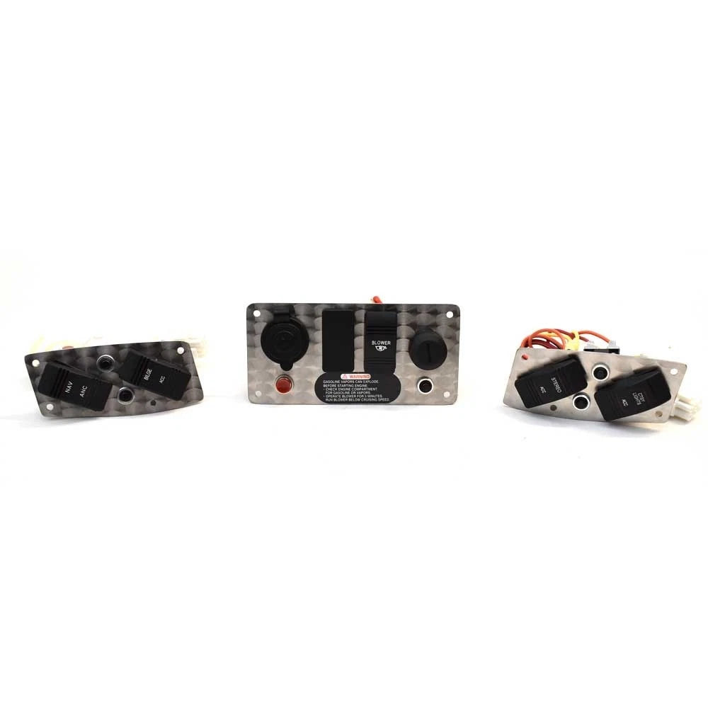 Rinker Boat Ignition Switch Panel Set 6890210 - Aluminum 3 Piece