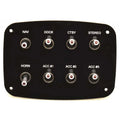 Pontoon Boat Lighted Toggle Switch Panel - Glossy Black