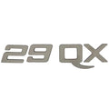 Rinker Boat Raised Decal - 29 QX Silver 11 1/4 X 1 3/4 Inch
