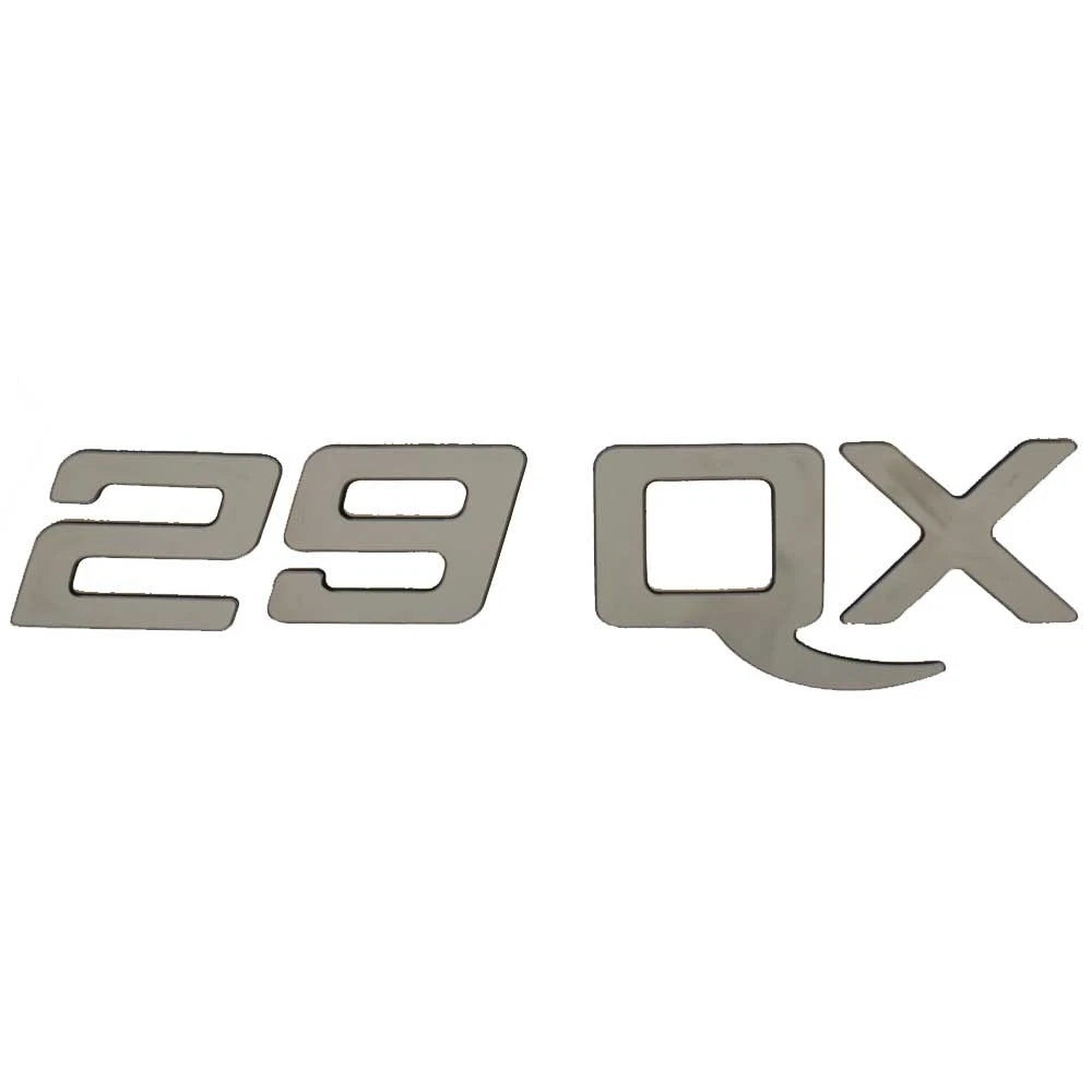Rinker Boat Raised Decal - 29 QX Silver 11 1/4 X 1 3/4 Inch