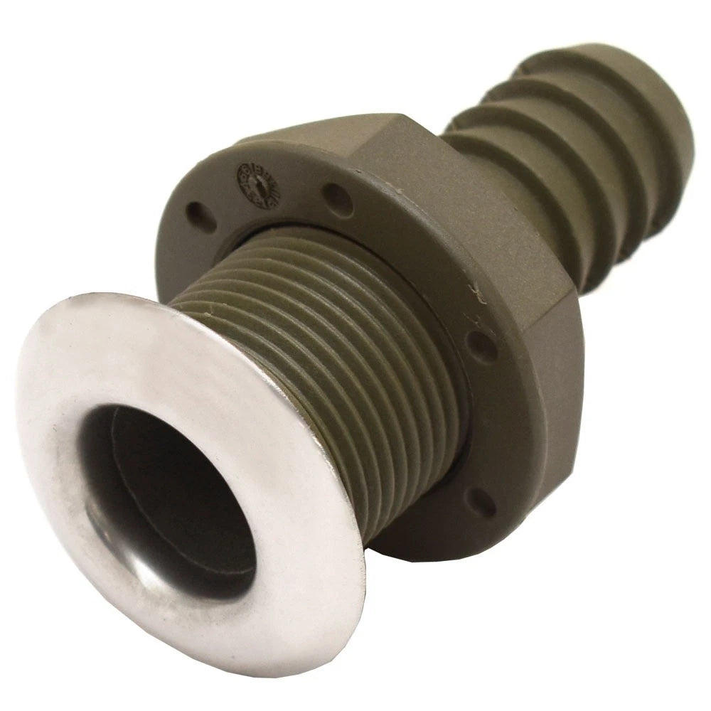 Boat Straight Thru Hull - 5/8 Inch Nylon Stainless