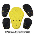 5Pcs EVA Motorcycle Shoulder Elbow Back Protection Pad Racing Safety Bike Riding