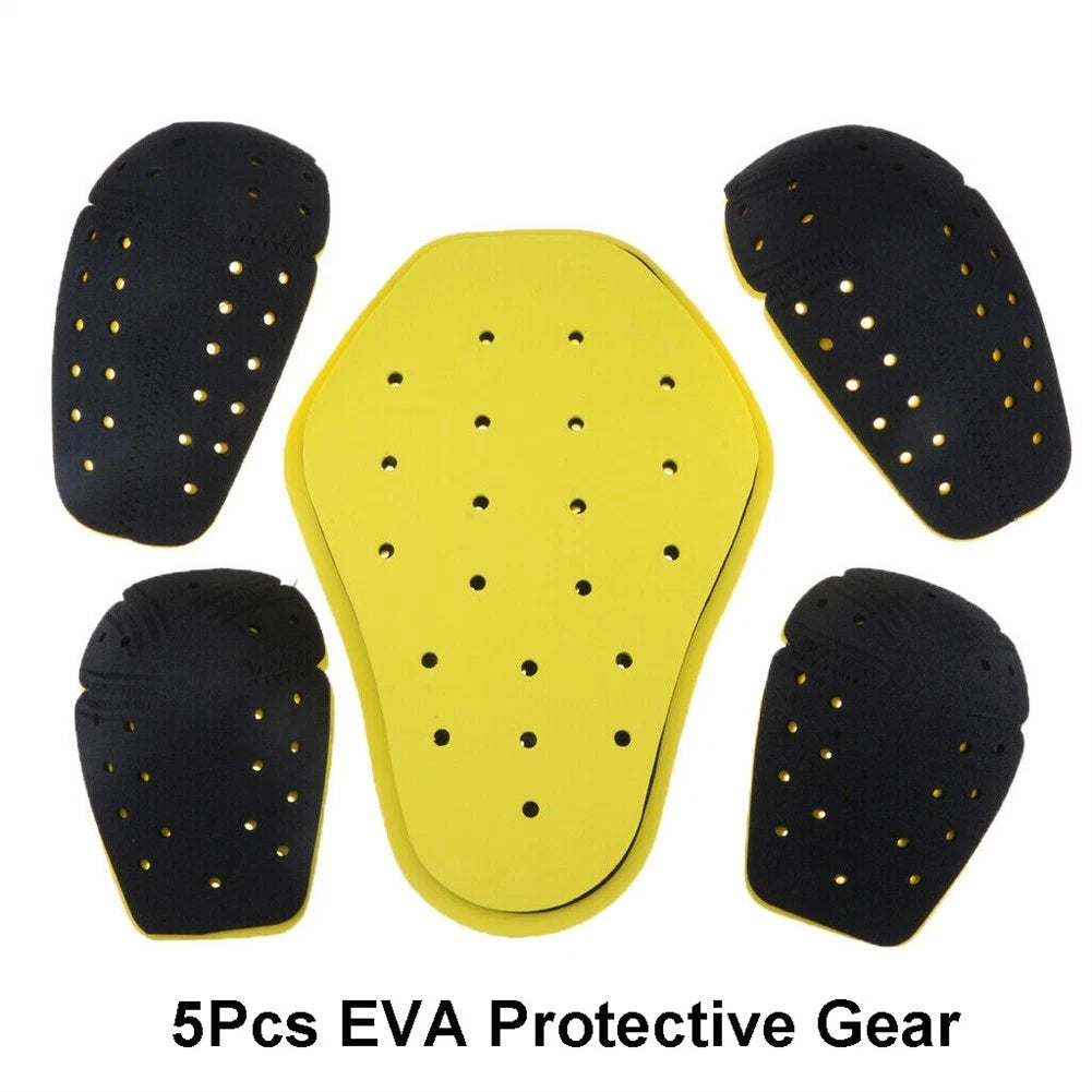 5Pcs EVA Motorcycle Shoulder Elbow Back Protection Pad Racing Safety Bike Riding