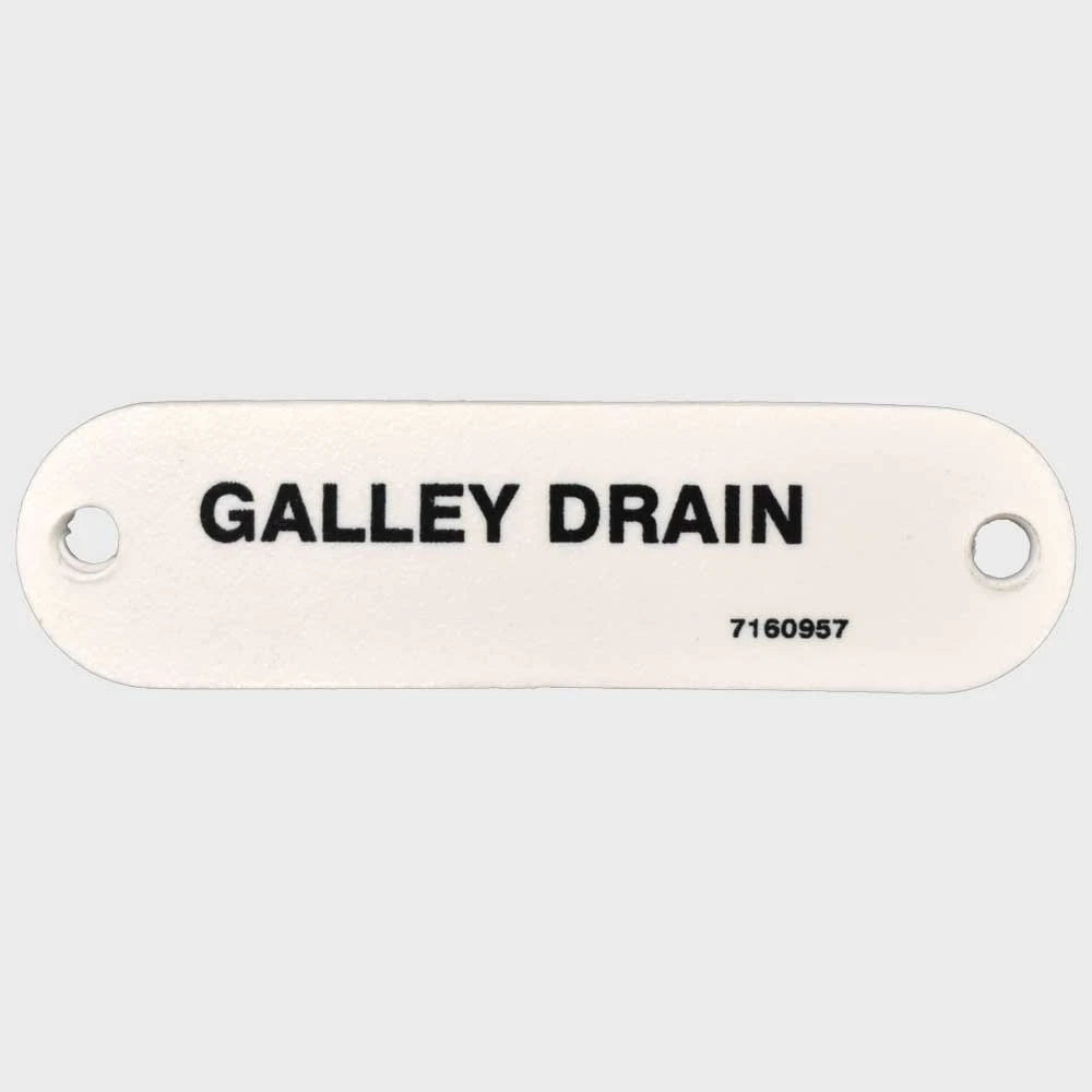 Marquis Boat Label Tag 7160957 - Galley Drain White Plastic