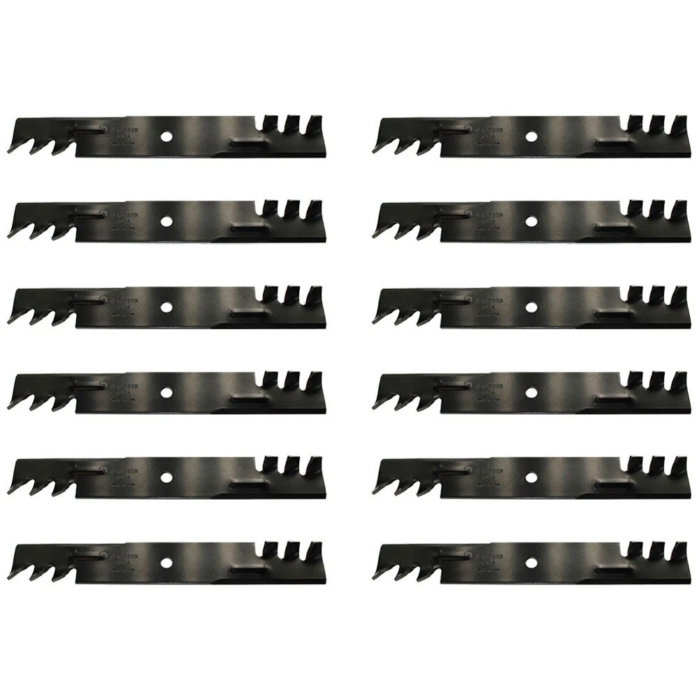 (12) Toothed 18" X 5/8" Mulching Blades for Lawn Mower Decks 36" - 54