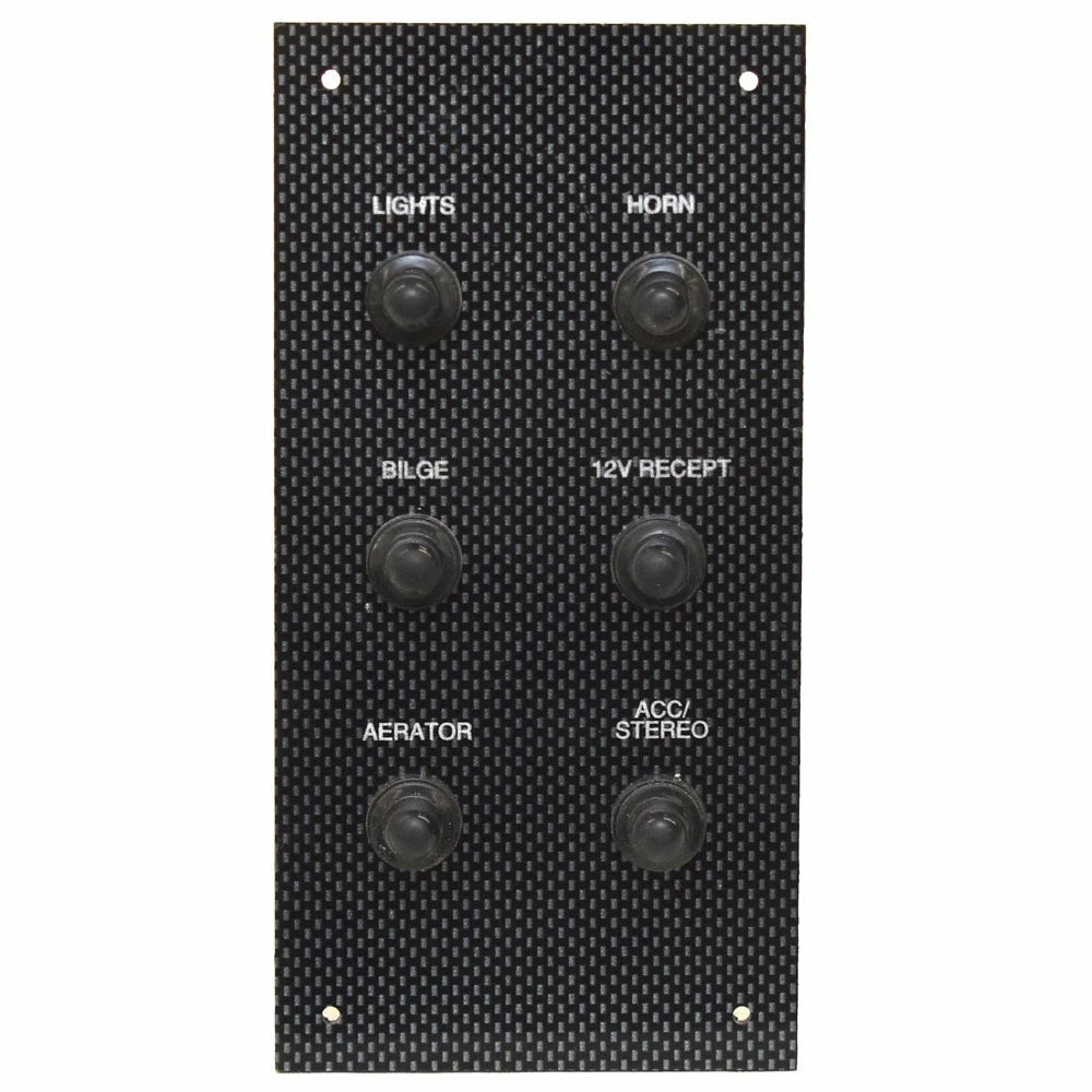 G3 Boat Breaker Panel YG171P03600 - Faux Carbon Fiber 6-Switch