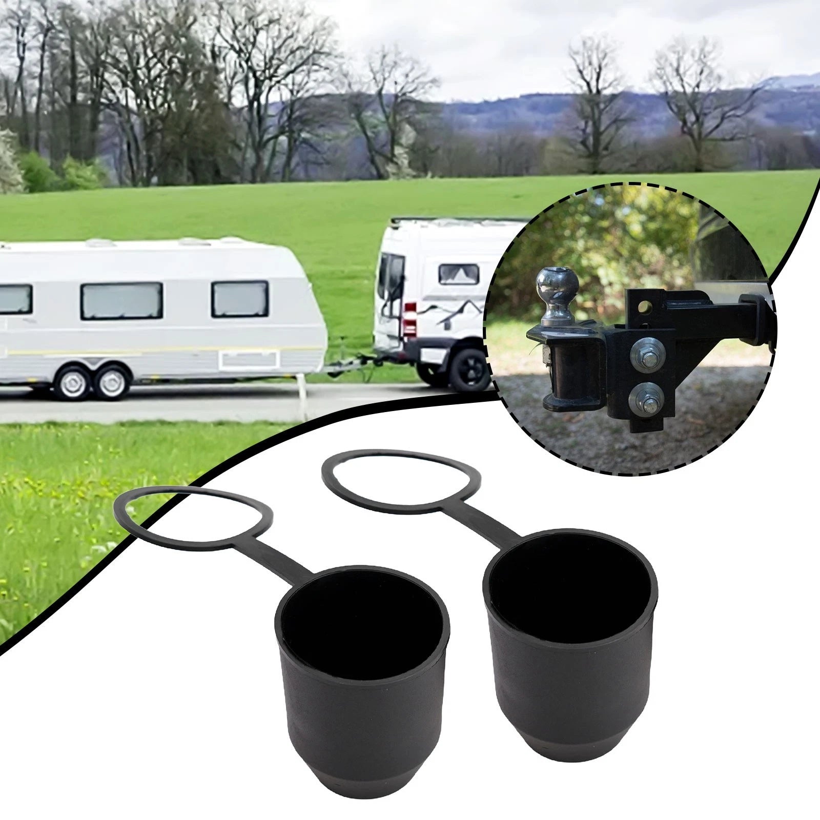 Long Lasting Plastic Trailer Hitch Ball Cover for Caravan Truck for 2 Pack
