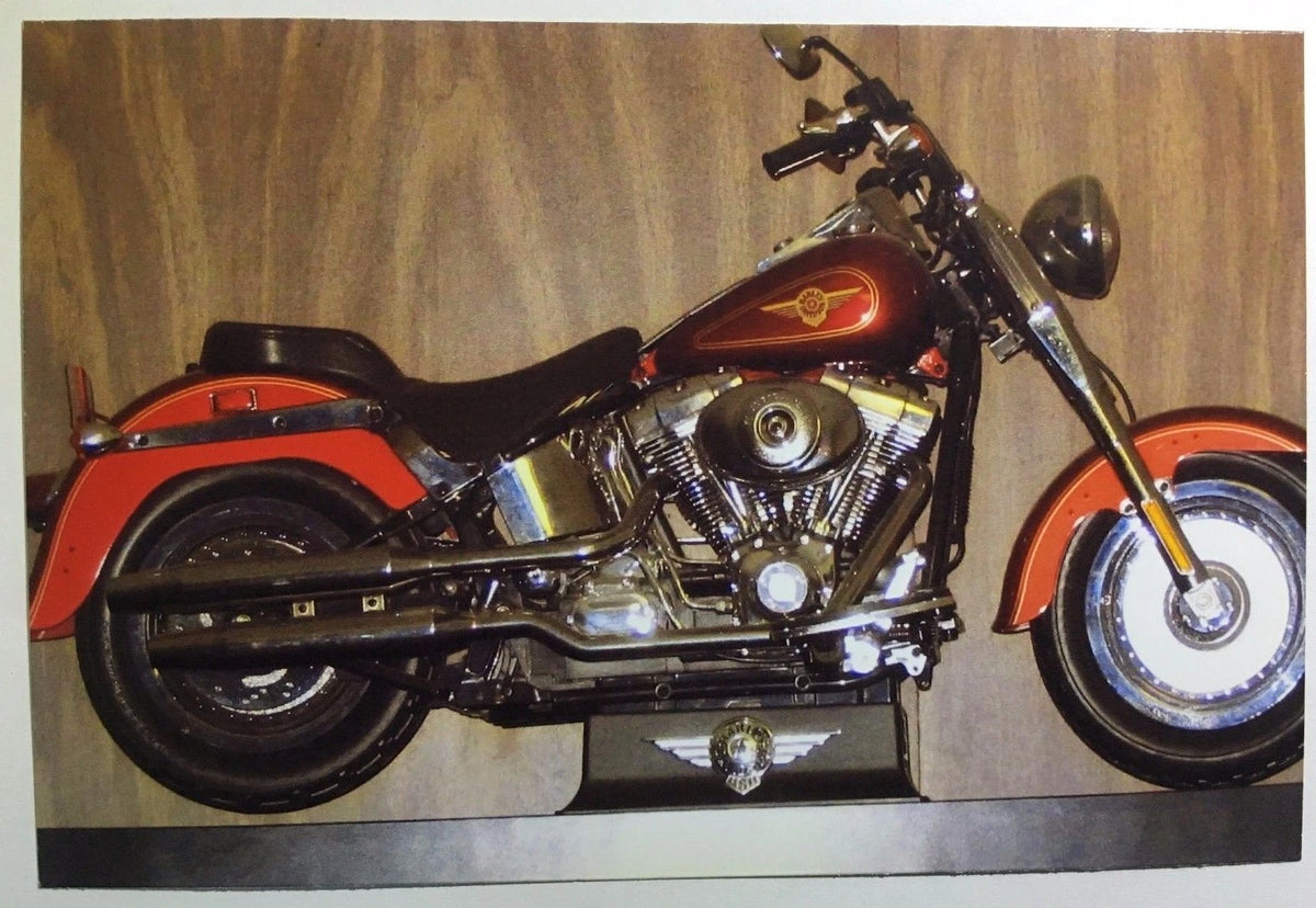 Vintage PHOTO of a Custom Harley Davidson Motorcycle Being Displayed Garage King