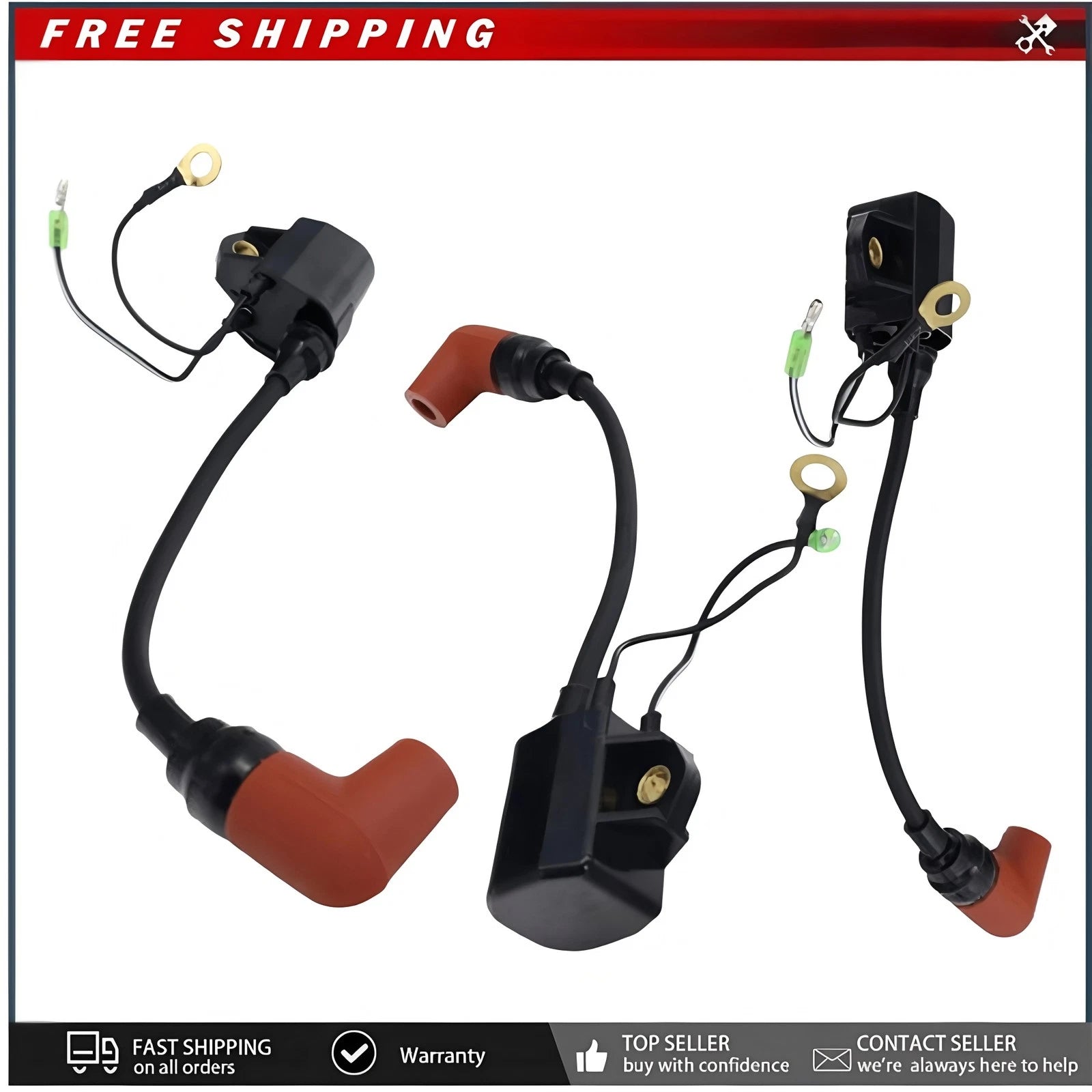 YAMAHA Outboard 60HP 70HP 75HP 85HP 90HP 2T 697-85570-00 Ignition Coil Assembly 3Pcs