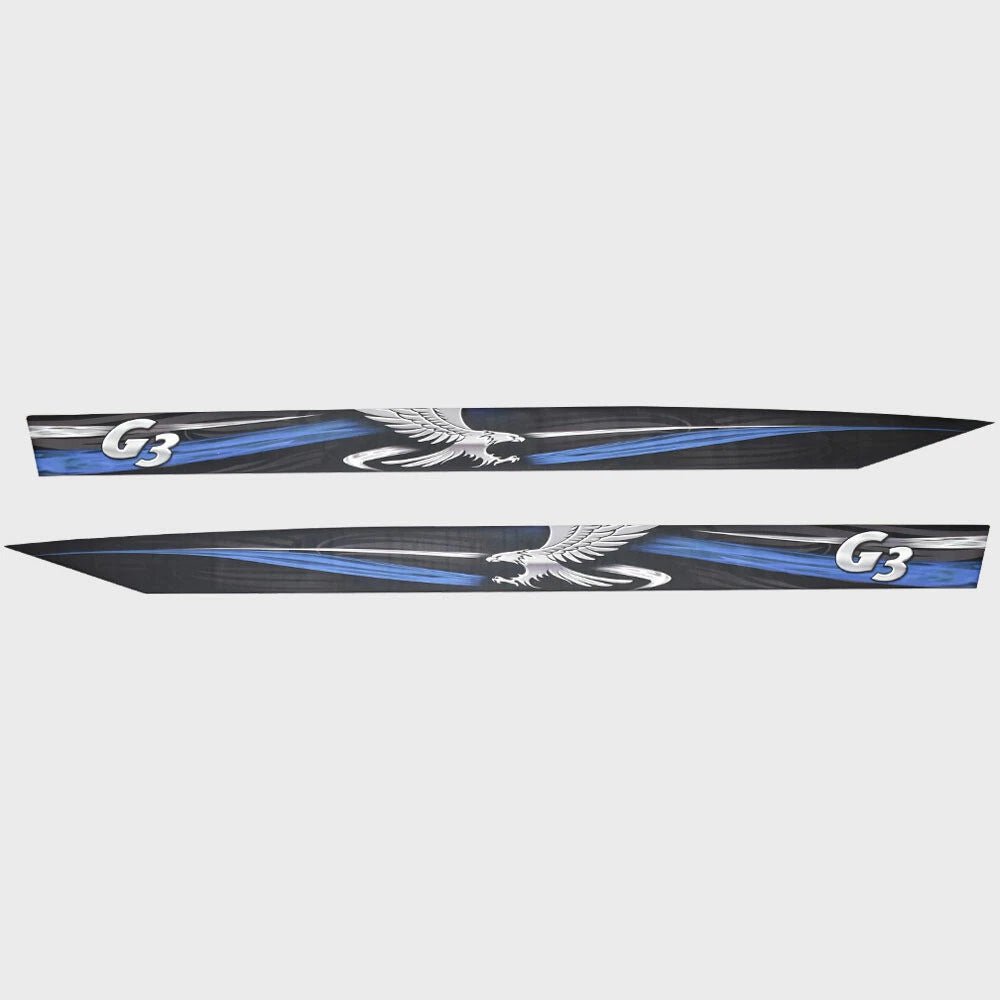 G3 Boat Hull Graphic Decals - Eagle Talon 19 Silver Blue (set of 2)