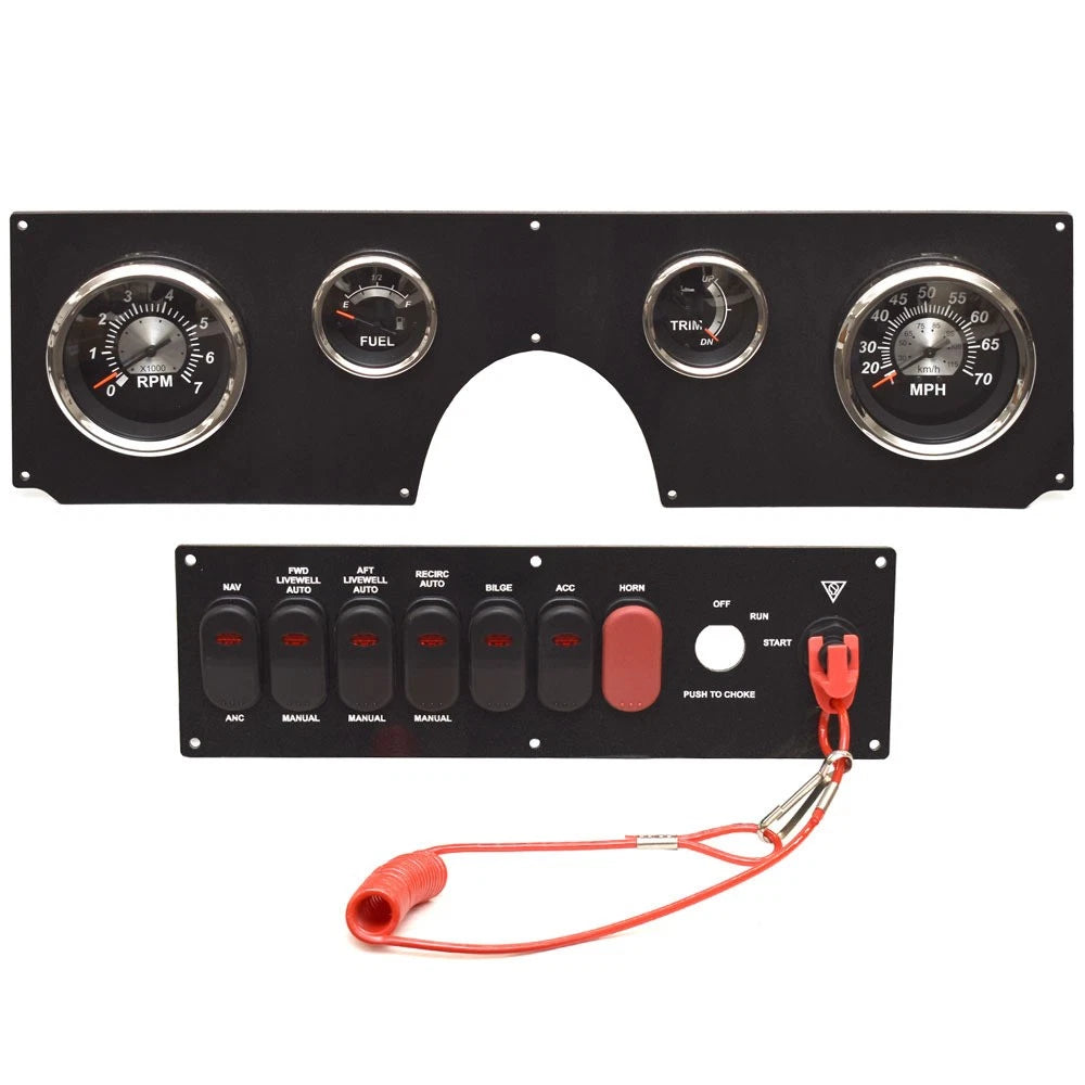 Lowe Boat Dash Gauge Switch Panels 2321096 - Black Speckle (set of 2)
