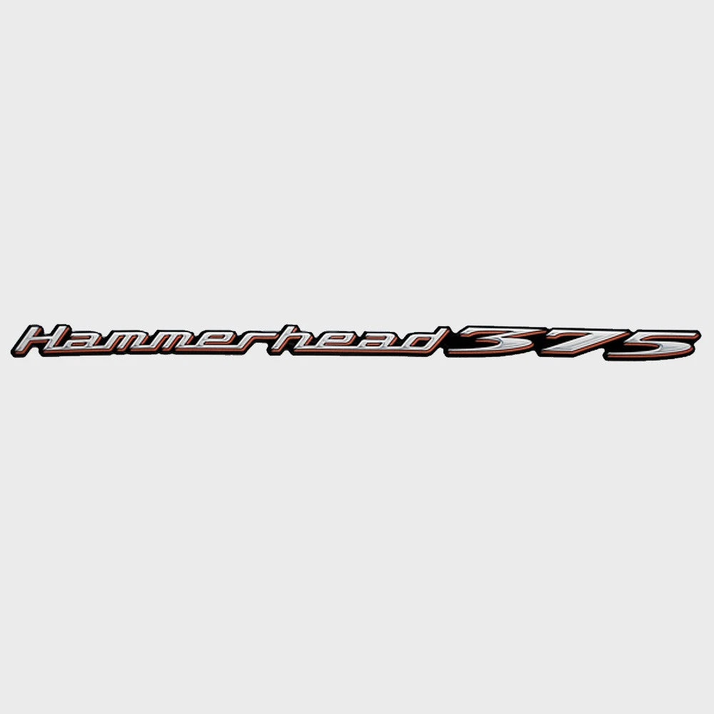 Malibu Hammerhead 375 Boat Engine Decal - Raised Gray Sticker